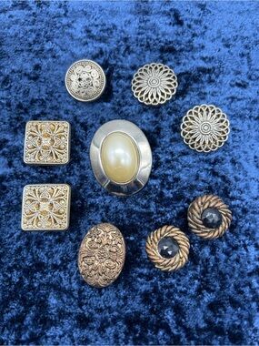VINTAGE Button Covers • Mixed Lot • Metals • Retro Set